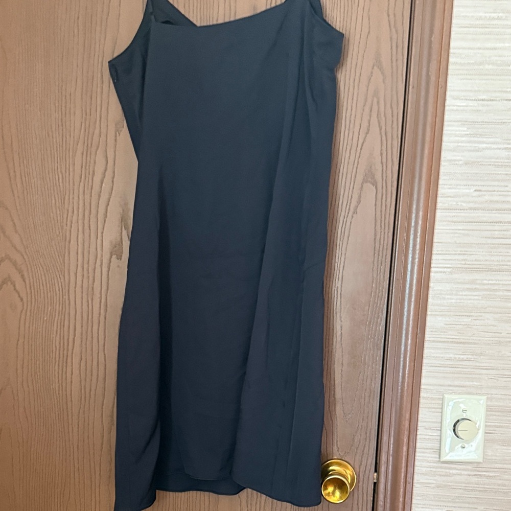 Elegant Black Mini Silk Slip Dress by LITA - Picture 2 of 6
